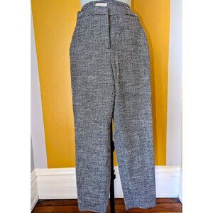 H&M Women's Black/White Woven Plaid Trouser